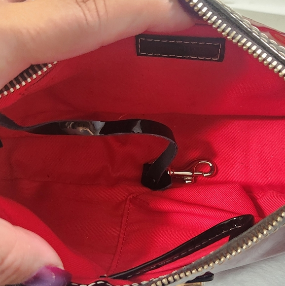 Dooney & Bourke Patent Leather Red Mini Top Zip Bag - Picture 7 of 16